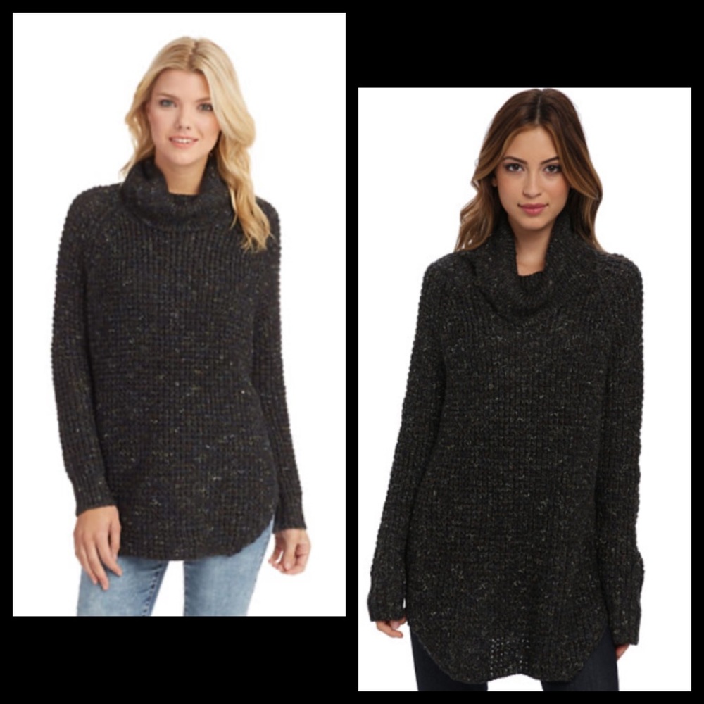 Free People Tweedy Wool Turtleneck Sweater - Picture 2 of 8